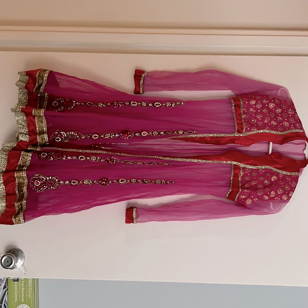 Pink open long top, Indian wear, festival wear